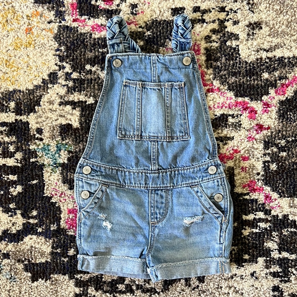 Gap Kids Jean Shorts Overalls Toddler Girls Sz 12-18mo